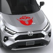 Bull Skull and Toyota Logo Hood Vinyl Decal Sticker for Toyota RAV4_3