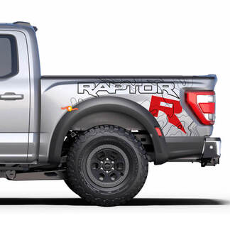 Bedside Side Graphics fit to Ford F150 Raptor R Vinyl Decal kit stripes
