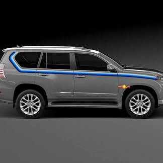 Lexus GX470 Blue Retro Vintage Stripes like 40th anniversary Toyota 4runner style Side Decal Graphics
