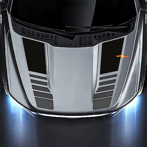Twin Racing Stripes Hood Vinyl Decal Sticker for Musclecar truck 2021+