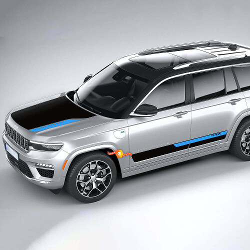 4xe Hood and Side Door Graphics Decal Kit for Jeep Grand Cherokee