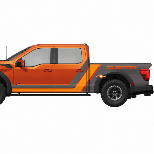 CUSTOM Angular Side and Bed Stripe Kit Side Vinyl Decal Sticker for Ford F-150 2013