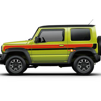 2X Suzuki JIMNY Two Colors Stripes Side Doors Decal Sticker Graphics
