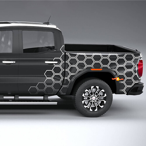 Honeycomb Side Graphics Stickers Decals For 2024 GMC Canyon
