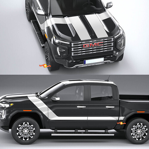 Side and Hood Graphics T Stickers Decals For 2024 GMC Canyon
