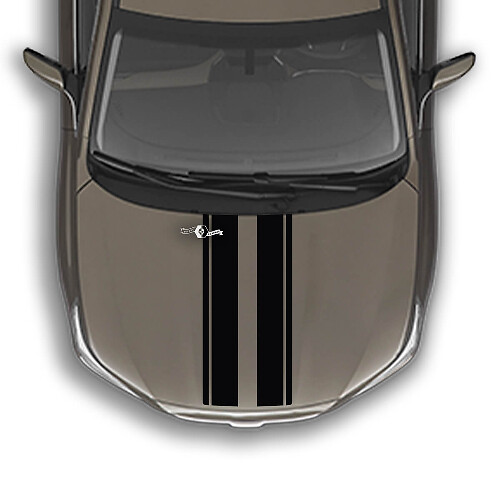 Hood Dual Stripes Vinyl Decal Graphics Sticker fit to Suba Outback
