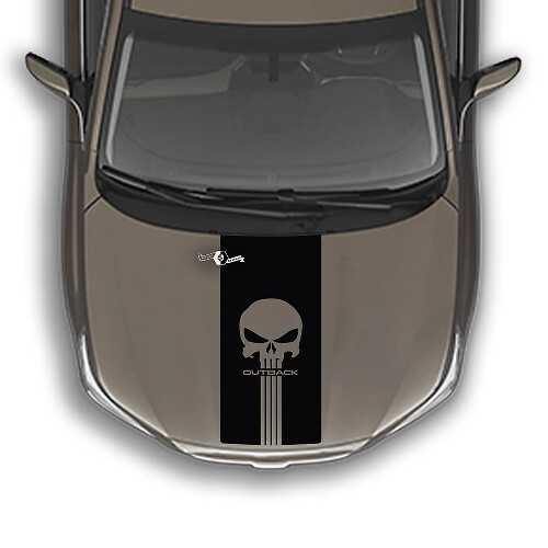 Hood Stripe Punisher Vinyl Decal Graphics Sticker fit to Suba Outback 2
