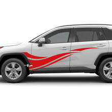 Side Wave stripes Graphic Vinyl Decal Graphic Sticker fit to Toyota RAV4
 2
