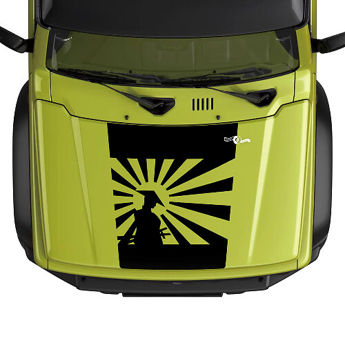 Samurai Silhouette Hood Vinyl Decal Sticker for Suzuki JIMNY