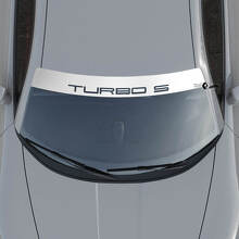 Turbo S Lettering Logo Windscreen with Background Stripes Kit Decal Sticker 2 For Porsche Turbo S 3