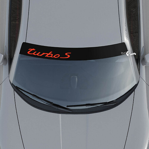 Turbo S Lettering Logo Windscreen with Background Stripes Kit Decal Sticker For Porsche Turbo S