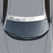 Porsche Turbo S Logo Windshield with Background Stripes Kit Decal Sticker 2
 2
