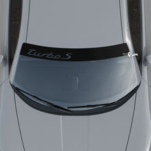 Porsche Turbo S Logo Windshield with Background Stripes Kit Decal Sticker 2
 3