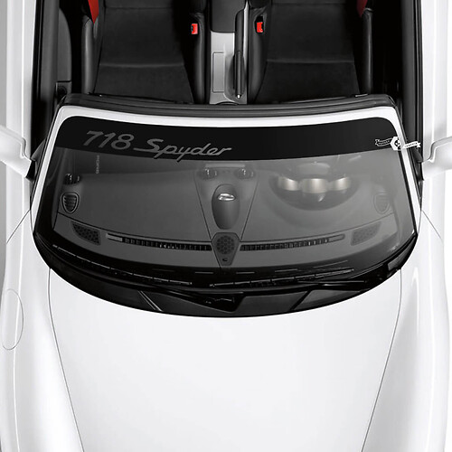 Porsche 718 Spyder Logo Windshield with Background Stripes Kit Decal Sticker
