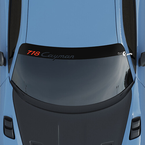 Porsche Turbo GT Logo Windshield with Background Stripes Kit Decal Sticker
