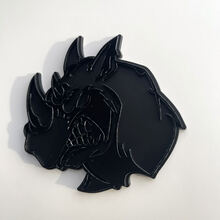 Custom 3D Badge Rhino Angry logo Fender Badges Emblem Black
 2