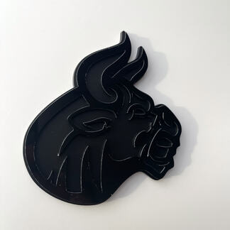 Custom 3D Badge Bull Angry logo Fender Badges Emblem Black and Black
 1