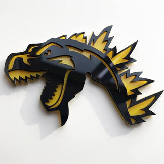 Custom 3D Badge Godzilla Angry logo Fender Badges Emblem
 1