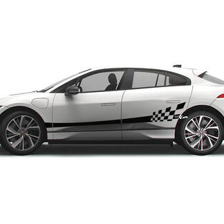 Jaguar I Pace Side Checkered Stripe Graphics Doors decal Logo Lines sticker
