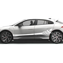 Jaguar I Pace Side Checkered Stripe Graphics Doors decal Logo Lines sticker
 3