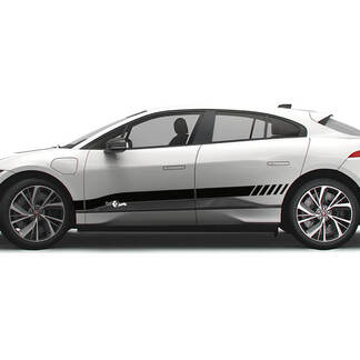 Jaguar I Pace Side Checkered Stripe Graphics Doors decal Logo Lines sticker 2
