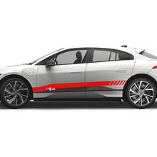 Jaguar I Pace Side Checkered Stripe Graphics Doors decal Logo Lines sticker 2
 2