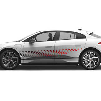 Jaguar I-Pace Side Doors Gradient Color Stripes Graphics decal Logo sticker
 1