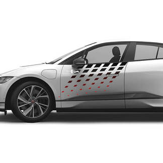 Jaguar I-Pace Side Doors Gradient Checkered Color Stripes Graphics decal Logo sticker
 1