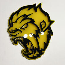 Angry Yeti Sasquatch Bigfoot 3D Badge Gloss Yellow vs Gloss Black Fender Badges Emblem
 2