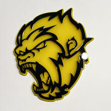 Angry Yeti Sasquatch Bigfoot 3D Badge Gloss Yellow vs Gloss Black Fender Badges Emblem
 3