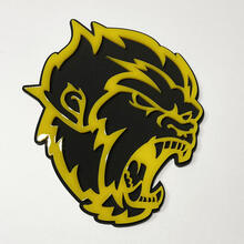 Angry Yeti Sasquatch Bigfoot 3D Badge Gloss Yellow vs Matte Black Fender Badges Emblem
 2