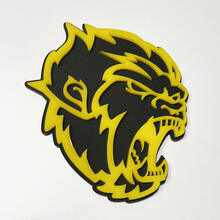 Angry Yeti Sasquatch Bigfoot 3D Badge Gloss Yellow vs Matte Black Fender Badges Emblem
 3