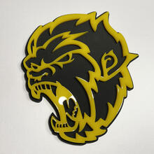 Angry Yeti Sasquatch Bigfoot 3D Badge Gloss Yellow vs Matte Black Fender Badges Emblem
 4