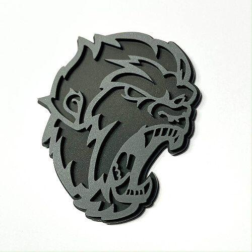 Angry Yeti Sasquatch Bigfoot 3D Badge Grey vs Black Fender Badges Emblem
 1
