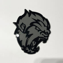 Angry Yeti Sasquatch Bigfoot 3D Badge Black vs Grey Fender Badges Emblem
 2