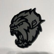 Angry Yeti Sasquatch Bigfoot 3D Badge Black vs Grey Fender Badges Emblem
 3