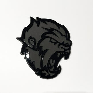 Angry Yeti Sasquatch Bigfoot 3D Badge Gloss Black vs Matte Black Fender Badges Emblem
