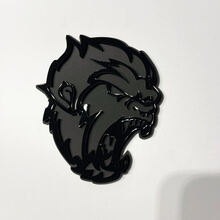 Angry Yeti Sasquatch Bigfoot 3D Badge Gloss Black vs Matte Black Fender Badges Emblem
 2