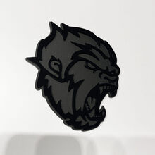 Angry Yeti Sasquatch Bigfoot 3D Badge Gloss Black vs Matte Black Fender Badges Emblem
 3