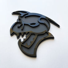 Hellcat Demon 3D Badge Black vs Grey Fender Badges Emblem
 2