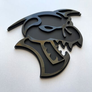 Hellcat Demon 3D Badge Black vs Black Fender Badges Emblem
 1