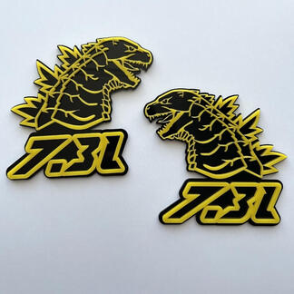 Godzilla 7.3L MEGAZILLA Ford Performance 7.3L 3D Badge Yellow vs Black Fender Badges Emblem
