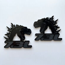 Godzilla 7.3L MEGAZILLA Ford Performance 7.3L 3D Badge Black vs Grey Fender Badges Emblem
 4