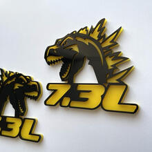 Godzilla 7.3L MEGAZILLA Ford Performance 7.3L 3D Badge Black vs Yellow Fender Badges Emblem
 4