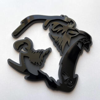 Gorilla Angry 3D Badge Black vs Grey Fender Badges Emblem
 1