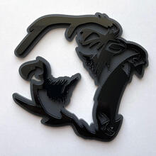 Gorilla Angry 3D Badge Black vs Grey Fender Badges Emblem
 3