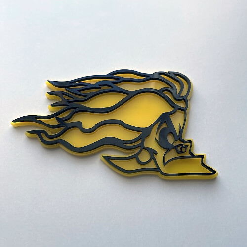 Cruella De Vil 3D Badge Black vs Yellow Fender Badges Emblem
