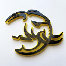 HellElephant 3D Badge Black vs Yellow Fender Badges Emblem
 3