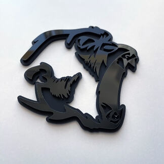 Gorilla Angry 3D Badge Black vs Black Fender Badges Emblem
