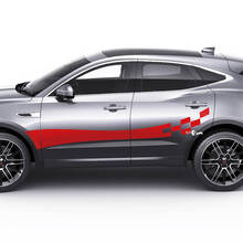 Jaguar E-Pace Side Checkered Stripes Doors Graphics decal Logo sticker
 2